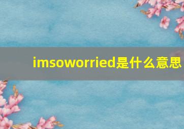 imsoworried是什么意思