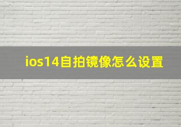 ios14自拍镜像怎么设置