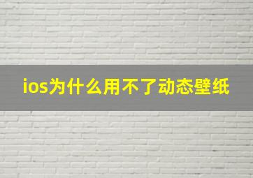 ios为什么用不了动态壁纸