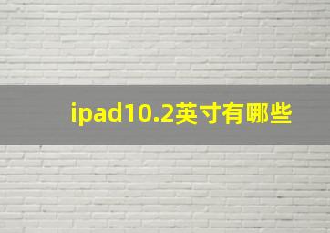 ipad10.2英寸有哪些