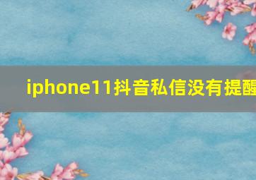 iphone11抖音私信没有提醒