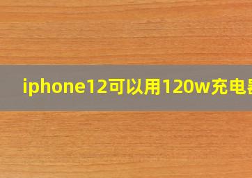 iphone12可以用120w充电器吗