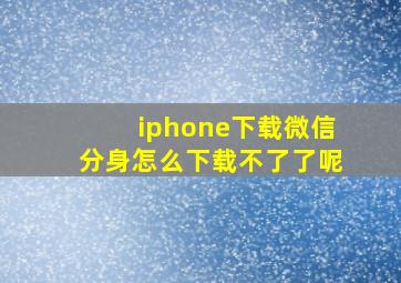 iphone下载微信分身怎么下载不了了呢