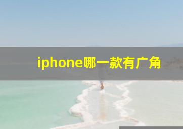 iphone哪一款有广角