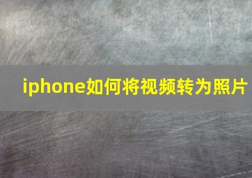 iphone如何将视频转为照片