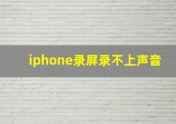 iphone录屏录不上声音