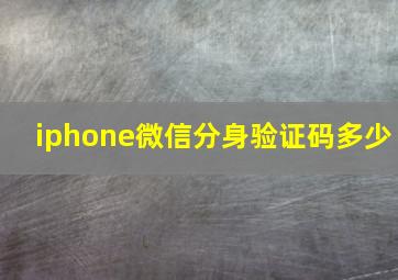 iphone微信分身验证码多少