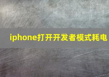 iphone打开开发者模式耗电