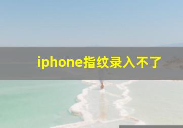 iphone指纹录入不了