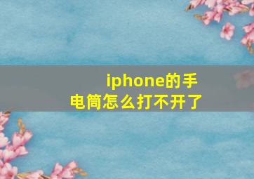 iphone的手电筒怎么打不开了