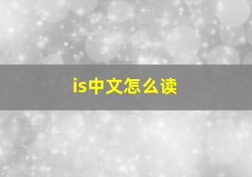 is中文怎么读