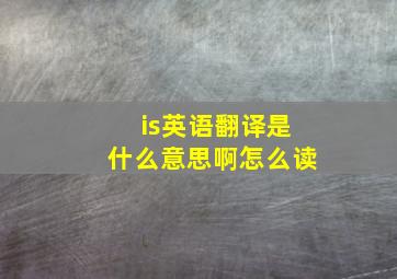 is英语翻译是什么意思啊怎么读