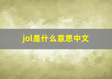 jol是什么意思中文