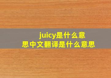 juicy是什么意思中文翻译是什么意思