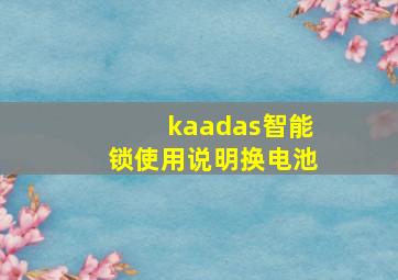 kaadas智能锁使用说明换电池