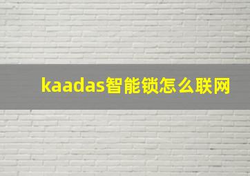 kaadas智能锁怎么联网