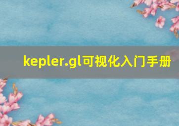 kepler.gl可视化入门手册