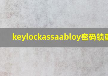 keylockassaabloy密码锁重置