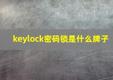 keylock密码锁是什么牌子