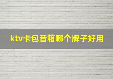 ktv卡包音箱哪个牌子好用