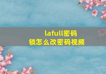 lafull密码锁怎么改密码视频