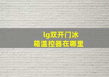 lg双开门冰箱温控器在哪里