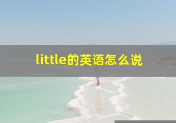 little的英语怎么说