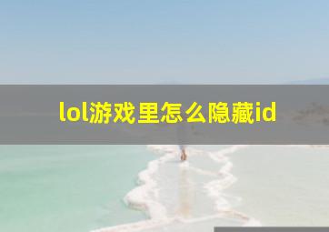 lol游戏里怎么隐藏id