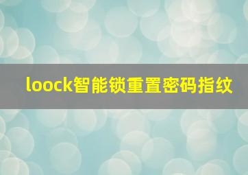 loock智能锁重置密码指纹