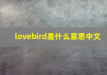 lovebird是什么意思中文