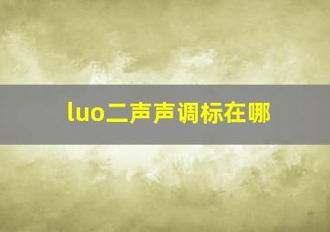 luo二声声调标在哪