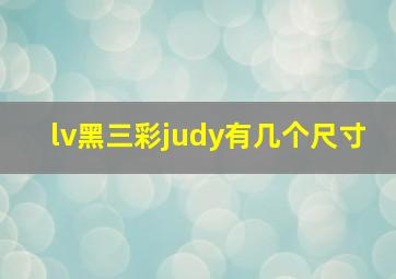 lv黑三彩judy有几个尺寸