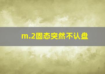 m.2固态突然不认盘