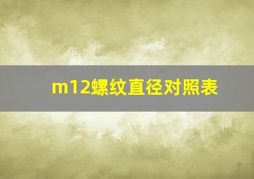 m12螺纹直径对照表