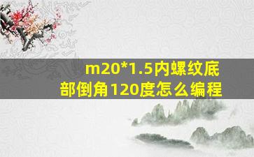 m20*1.5内螺纹底部倒角120度怎么编程