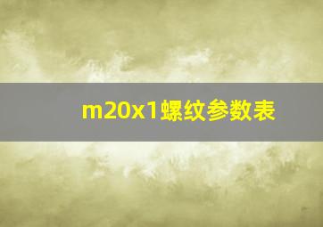 m20x1螺纹参数表