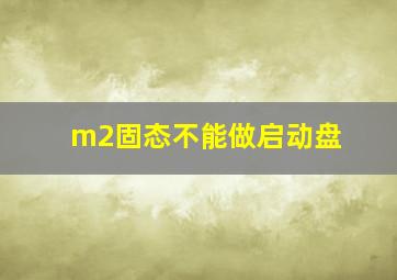 m2固态不能做启动盘