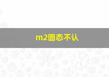 m2固态不认