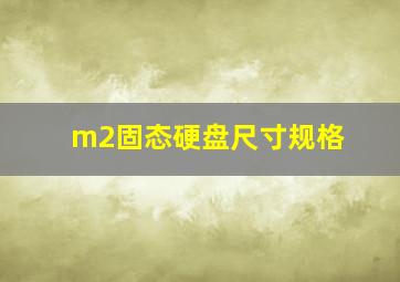 m2固态硬盘尺寸规格