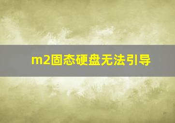 m2固态硬盘无法引导