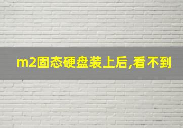 m2固态硬盘装上后,看不到