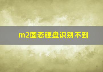 m2固态硬盘识别不到