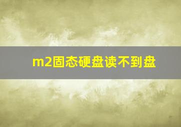 m2固态硬盘读不到盘