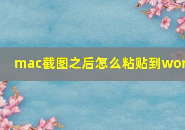 mac截图之后怎么粘贴到word