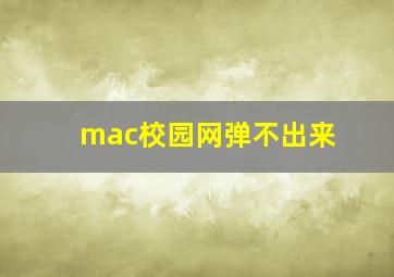 mac校园网弹不出来