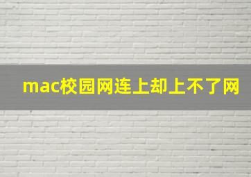 mac校园网连上却上不了网