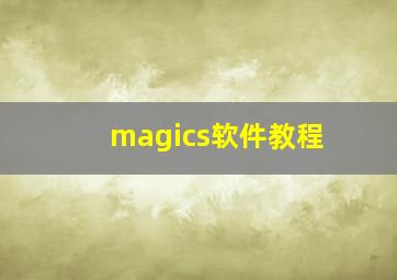 magics软件教程