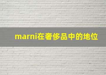 marni在奢侈品中的地位