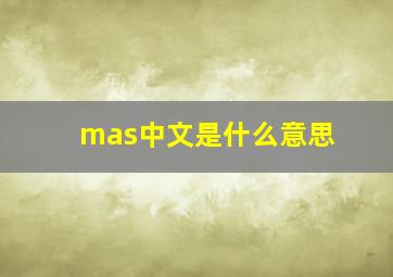 mas中文是什么意思