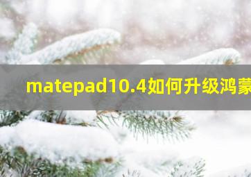 matepad10.4如何升级鸿蒙吗